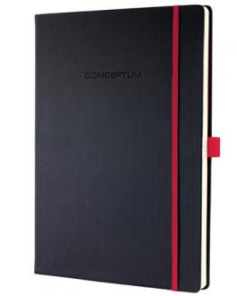 Poznámkový blok, exkluzívny, A4, linajkový, 194 strán, tvrdá obálka, SIGEL "Conceptum Red