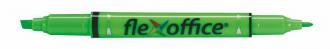 Zvýrazňovač, 1,0/4,0 mm, obojstranný, FLEXOFFICE "HL01", zelený