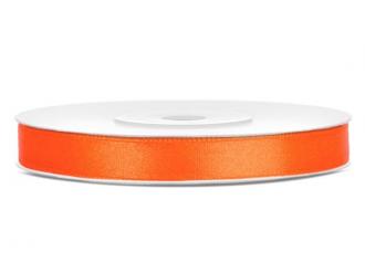 . Saténová stuha, 6 mm, oranžová