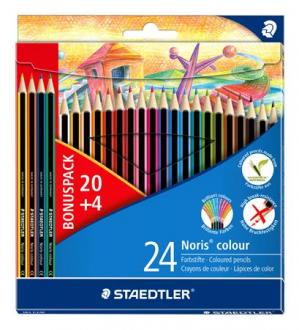Farebné ceruzky, šesťhranné, STAEDTLER "Noris Colour", 20+4 rôznych farieb