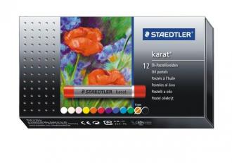 Olejové kriedy, STAEDTLER "Karat", 12 rôznych farieb