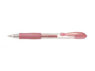 Gélové pero, 0,32 mm, tlačidlový systém ovládania, PILOT "G-2 Metallic", ružová