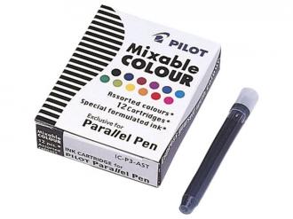 Bombičky do plniaceho pera, PILOT "Parallel Pen", 12 farieb