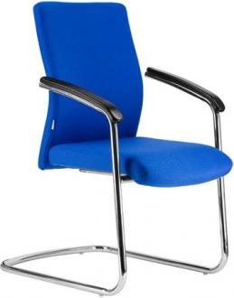 . Konferenčné stoličky, textilné čalúnenie, chrómovaná konštrukcia, "BOSTON/S", modrá