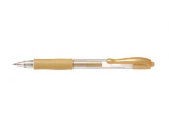 Gélové pero, 0,32 mm, tlačidlový systém ovládania, PILOT "G-2 Metallic", zlaté