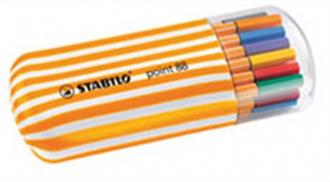 Sada linerov, 0,4 mm, STABILO "Point 88 Zebrui", 20 rôznych farieb