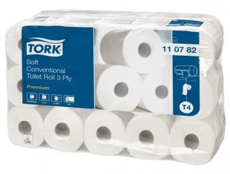 Toaletný papier, T4 systém, 3 vrstvový, 32 m, TORK "Premium", biely