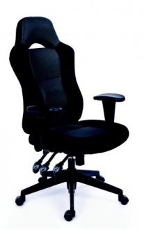 MAYAH Manažérska stolička, čierné/sivé čalúnenie, čierny podstavec, MaYAH "Racer"