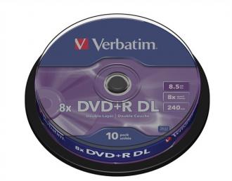 DVD+R 8,5 GB, 8x, dvojvrstvové, cake box, VERBATIM "Double Layer"