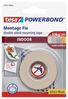 Lepiaca páska, obojstranná, do interiéru, 19 mm x 1,5 m, TESA "Powerbond"