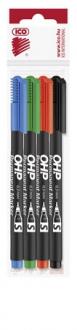 ICO Permanentný popisovač "OHP S", 4 farby
