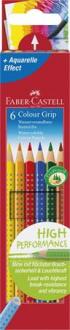 Farebné ceruzky, sada, trojuholníkový tvar, FABER-CASTELL "Grip 2001", 6 rôznych farieb