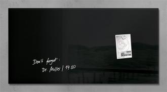 Magnetická, sklenená tabuľa, 91x46 cm, SIGEL "Artverum® ", čierna