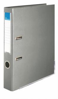 Pákový šanón, 50 mm, A4, PP/kartón, s ochranným spodným kovaním, VICTORIA, "Basic", sivý