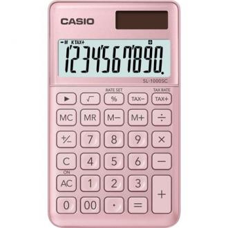Kalkulačka,cstolová, 10 miestny displej, CASIO "SL 1000"svetloružová