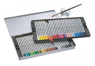 Akvarelové ceruzky, kovová krabica, STAEDTLER "Karat", 60 rôznych farieb