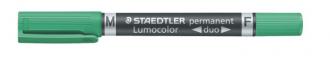 Permanentný popisovač, F/M, 0,6/1,5 mm, kuželový hrot, s 2  hrotmi, STAEDTLER "Lumocolor D