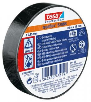 Izolačná páska, 19 mm x 20 m, TESA "Professional", čierna