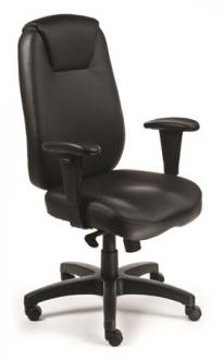 Manažérska stolička, synchrónová mechanika, čierna bonded koža, čierny podstavec, MAYAH "G