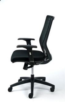 Kancelárska stolička, čierny poťah, napnuté sieťové operadlo, čierny podstavec, MAYAH "Sup