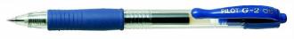 Gélové pero, 0,25 mm, tlačidlový systém ovládania, PILOT "G-2", modré