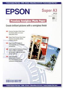 EPSON Premium Semigloss Photo Paper, pololesklý, jednostranový, A3+, 251gr.