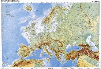 Podložka na stôl, obojstranná, STIEFEL  "reliéfna mapa Európy"