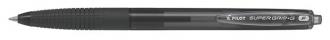 Guličkové pero, 0,22 mm, tlačidlový systém ovládania, PILOT "Super Grip G", čierne