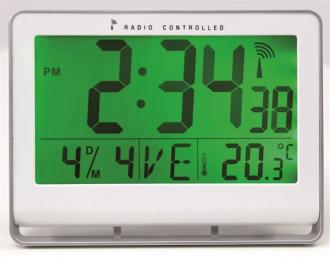 Nástenné hodiny, riadené rádiovým signálom, LCD displej, 22x20 cm, ALBA "Horlcdneo", strie