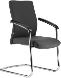 . Konferenčná stolička, textilné čalúnenie, chrómová stolička, "BOSTON/S", sivá