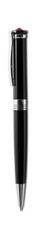 ART CRYSTELLA Guľôčkové pero, čierna, "Rimini", s light siam červeným krištáľom SWAROVSKI®, 14 cm, ART C