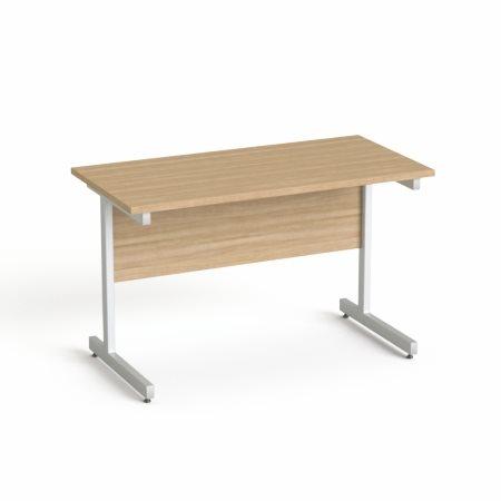 Písací stôl, so sivými kovovými nohami, 120x70 cm, MAYAH "Freedom SV-25", jaseň