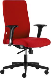 . Kancelárska stolička, textilné čalúnenie, čierny podstavec, "BOSTON", červená