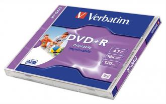 VERBATIM DVD+R 4,7 GB, 16x, široko potlačiteľné, matné, "ID", klasický obal