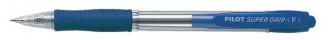 Guličkové pero, 0,27 mm, tlačidlový systém ovládania, PILOT "Super Grip", modré
