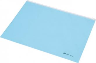 Obal na dokumenty, A4, PP, na zips, PANTA PLAST, pastelová modrá