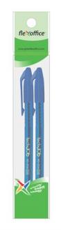 Guličkové pero, 0,4 mm, 2 ks/blister,s uzáverom, FLEXOFFICE "TechJob", modré