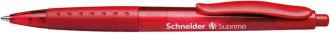 Guličkové pero, 0,5 mm, tlačidlový systém ovládania, SCHNEIDER "Suprimo", červené