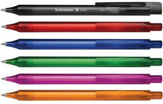 Guličkové pero, 0,5 mm, tlačidlový sytém ovládania, SCHNEIDER "Fave", modré