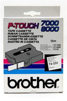 BROTHER 24 mm páska, biely základ/ čierne písmenká   Min.množstvo objednávky 10 ks!!!