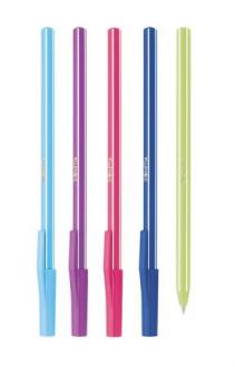 Guličkové pero, 0,7 mm, s uzáverom, 5 rôznych farieb tela, ICO "Signetta Mix", modré