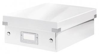 Odkladací box, organizačný, PP, kartón, veľkosť:S, LEITZ "Click&Store", biely