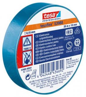 Izolačná páska, 19 mm x 20 m, TESA "Professional", modrá