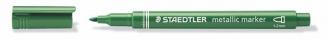 Dekoračný popisovač, 1-2 mm, kuželový hrot, STAEDTLER, metalická zelená