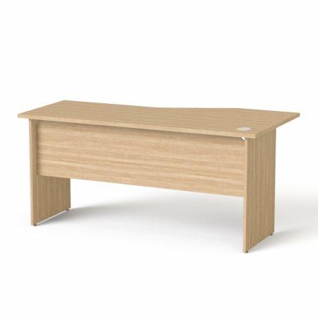 Písací stôl, s oblúkom, ľavý, s drevenými nohami, 160x80 cm, MAYAH "Freedom SV-24", jaseň