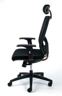 Kancelárska stolička, opierky rúk, čalúnená, čierny podstavec, MAYAH "Greg", čierna