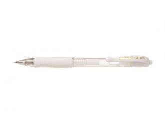 Gélové pero, 0,32 mm, tlačidlový systém ovládania, PILOT "G-2", biele