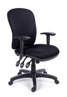 MAYAH Kancelárska stolička, s nastaviteľnými opierkami rúk, čierny perlový poťah, čierny podstav