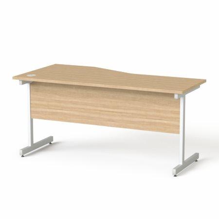 Písací stôl, s oblúkom, pravý,  so sivými kovovými nohami, 160x80 cm, MAYAH "Freedom SV-29