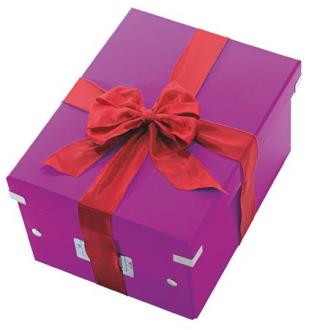 Archivačná krabica, A4, lakový lesk, LEITZ "Click&Store", fialová